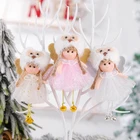 Рождественские украшения Рождественский ангел, бело-серые белые рождественские украшения для елка игрушечная Рождественский Декор Swiateczne Новый год 2022 Natal
