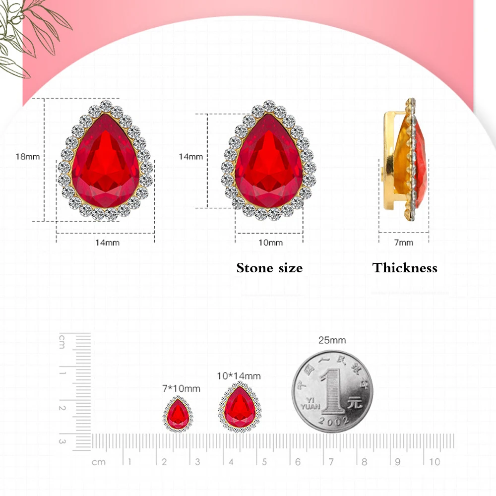 Коготь чашки Стразы Strass 10 мм 20 шт. кристаллы стекло золото база цветок горячей