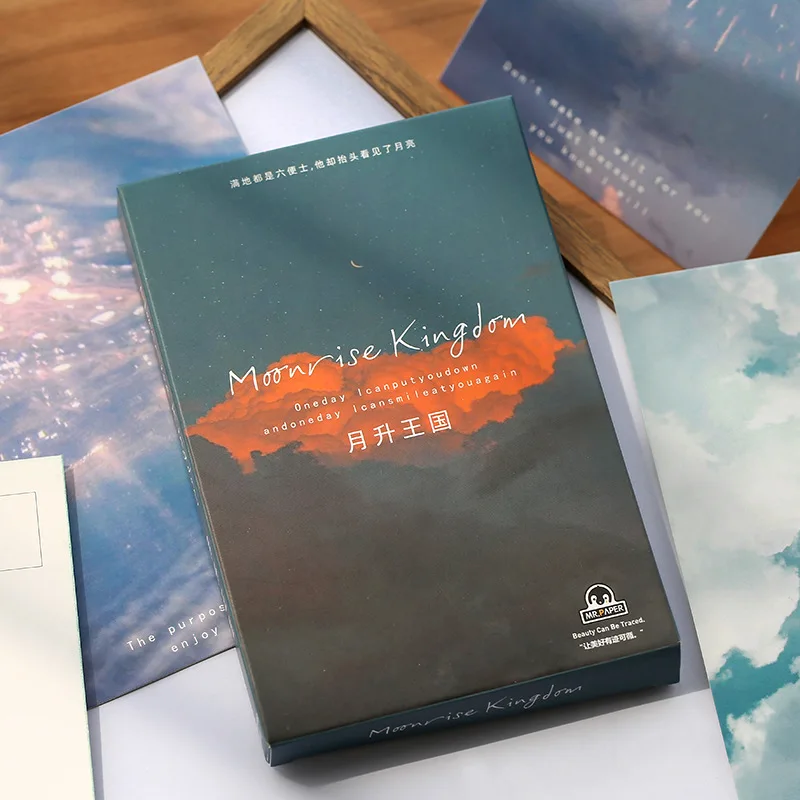 30 шт./компл. серия Moonrise Kingdom поздравительная открытка на день рождения Письмо Конверт подарочный набор карт карта сообщения - изображение