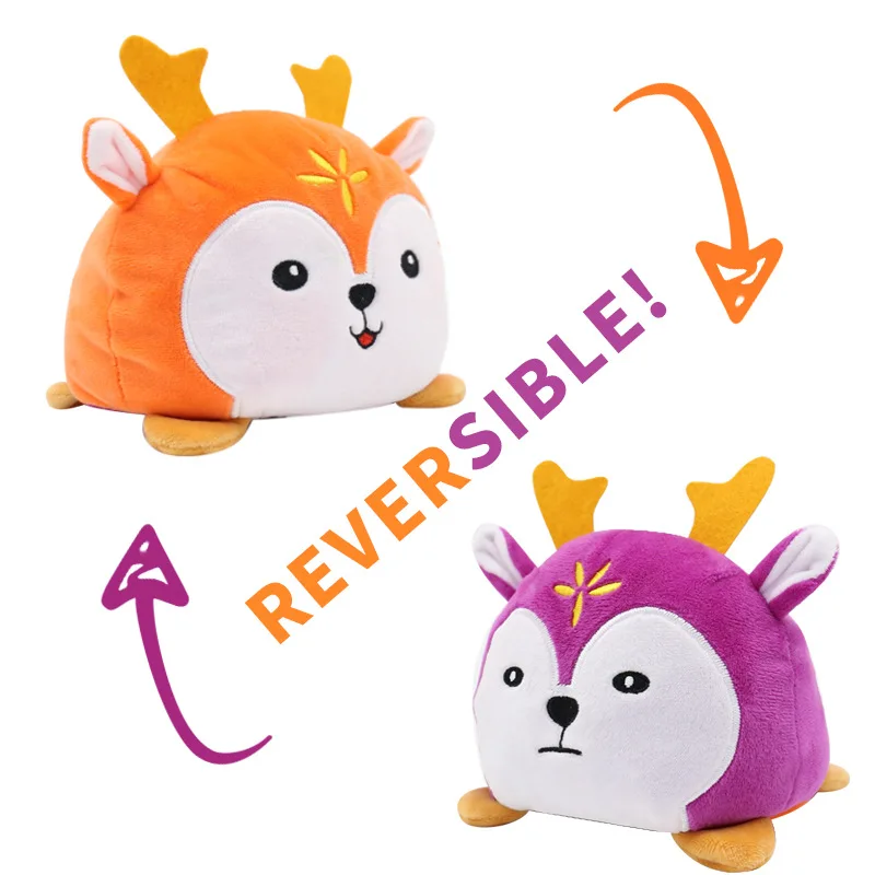 

Reversible Cat Gato Kids Soft Gift Plushie Plush Animals Double-Sided Flip Doll Cute Toys Peluches For Kids Girl Gift Unicorn WM