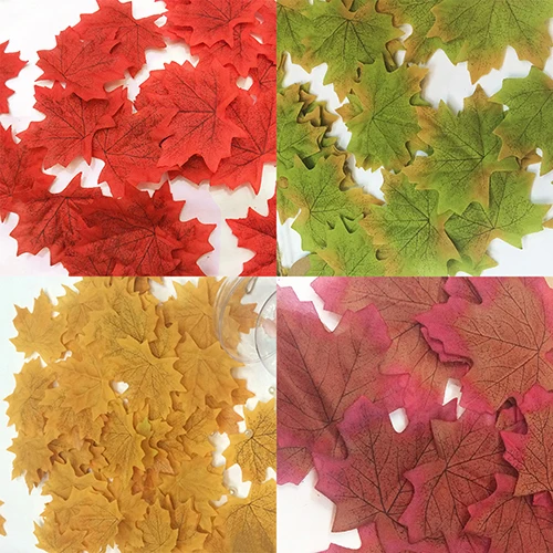 100 Pcs Fall Fake Silk Leaves Wedding Favor Autumn Maple Leaf DIY Home Garden Decoration Plants Photography | Дом и сад