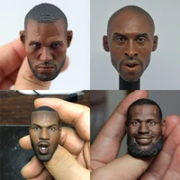 in stock 16 basketball star black skin male head sculpt carving model collectible doll toys accessories model for 13 body