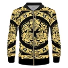 Куртка IFPD в стиле барокко на молнии для мужчин и женщин, роскошное пальто с 3D-принтом короны и золотыми цветами, европейские и американские размеры 7XL
