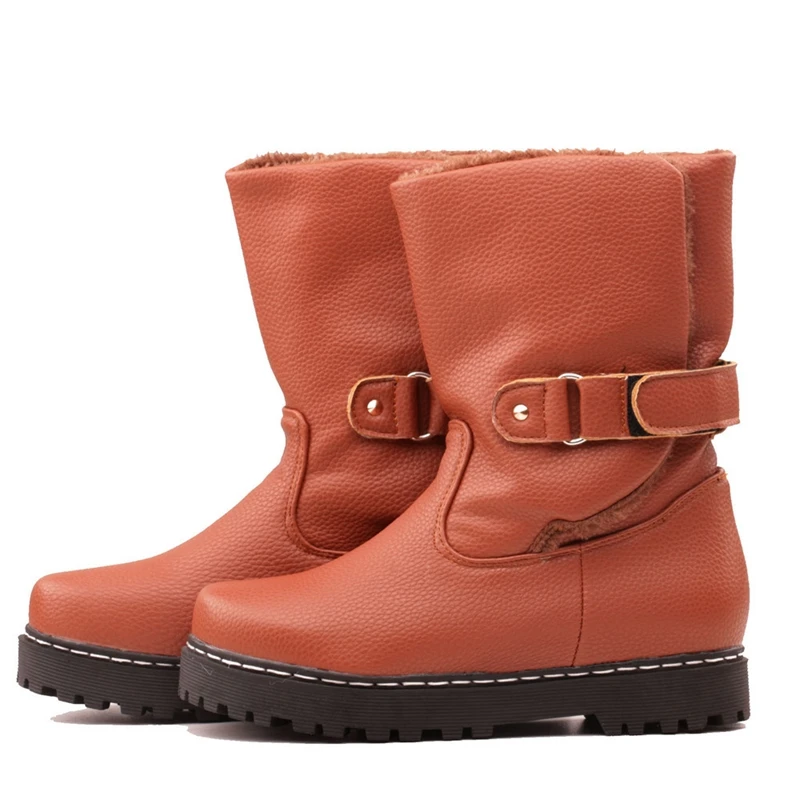 ASILETO 2019 новый стиль снежные сапоги для женщин Пряжка теплые плюшевые ботильоны