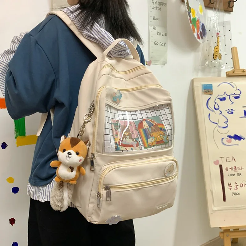 fashion ita backpack waterproof nylon for women laptop ladies cute female rucksack kawaii student men transparent school bag free global shipping