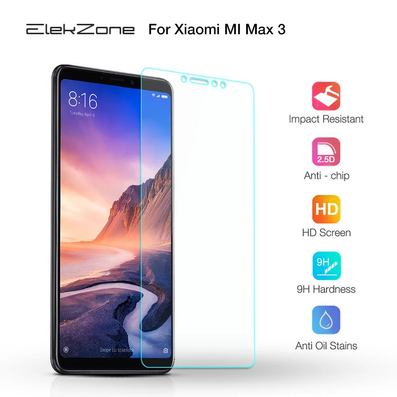 3 шт нано покрытие экрана телефона Закаленное стекло пленка 9H HD для Xiaomi Mi MAX3 2.5D