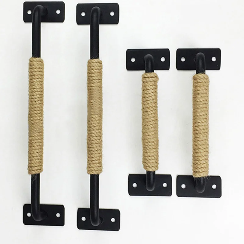 Простая Ретро пеньковая веревка креативная ручка для шкафа гардероба сарая