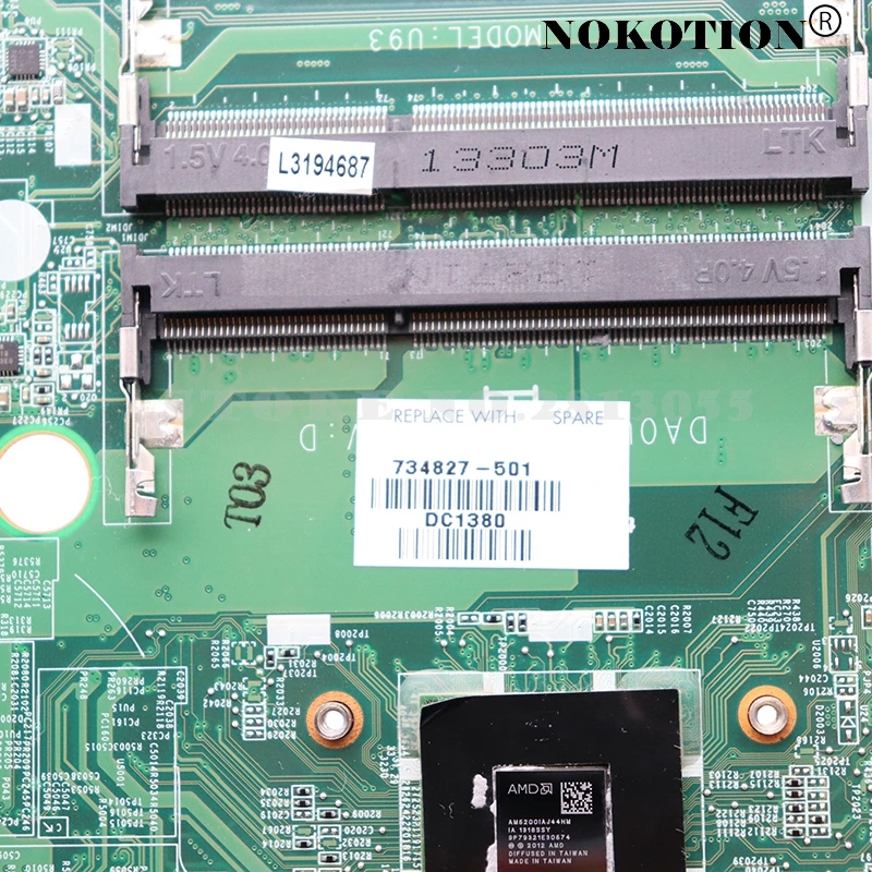 Nokotion 734826-501 734826-001 DA0U93MB6D0 Laptop Motherboard A4-5000 CPU For 15 15Z 15-N Series |