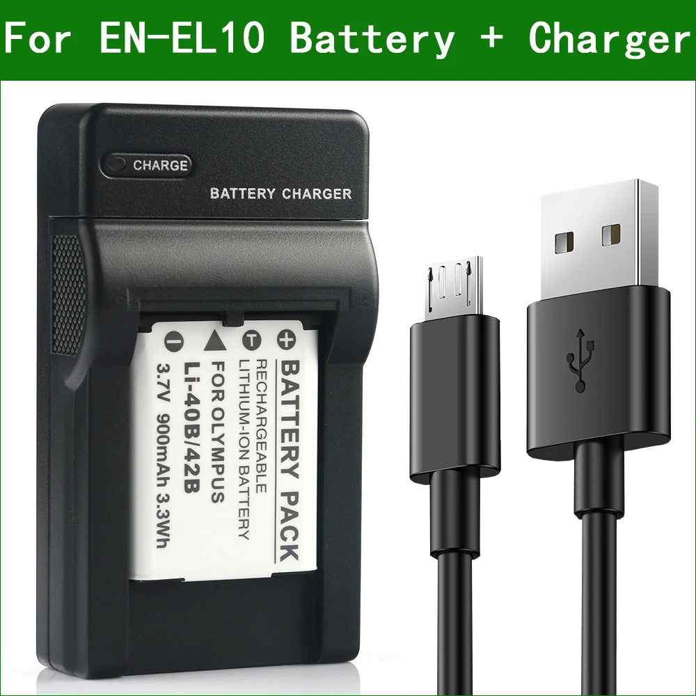 Lanfulang EN-EL10 ENEL10 RU EL10 цифровой Камера Батарея + Зарядное устройство для камеры Nikon