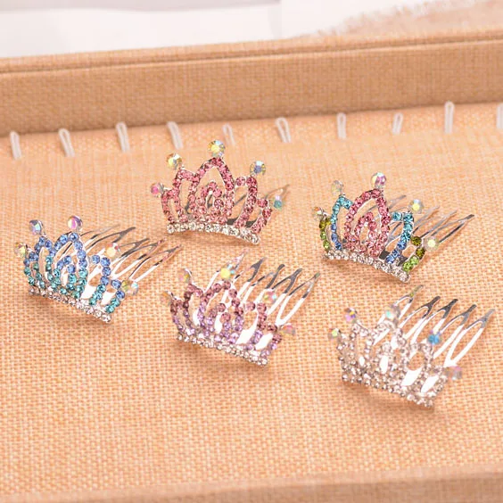 Маленькая Тиара для волос с цветами яркие Стразы девочек модные праздничные