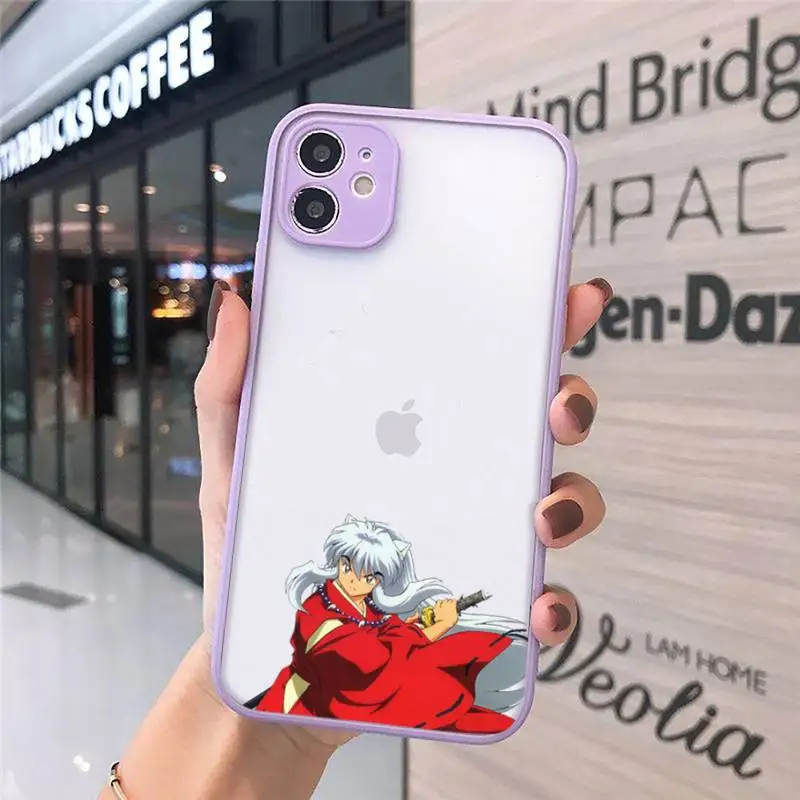 

Anime inuyasha Phone Cases Matte For iPhone 12 Mini 11 Pro XR XS Max 7 8 Plus X Hard PC Back Cover