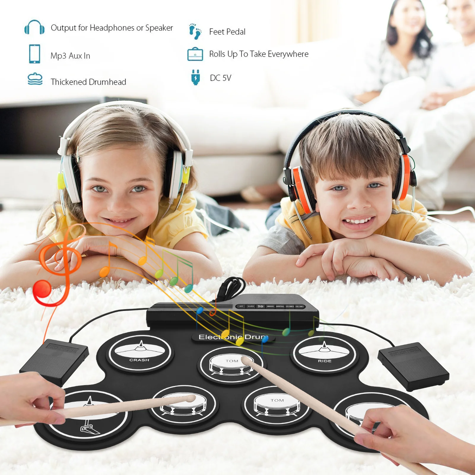 Электронный барабанный набор SOLO SD-50 портативная силиконовая подставка для