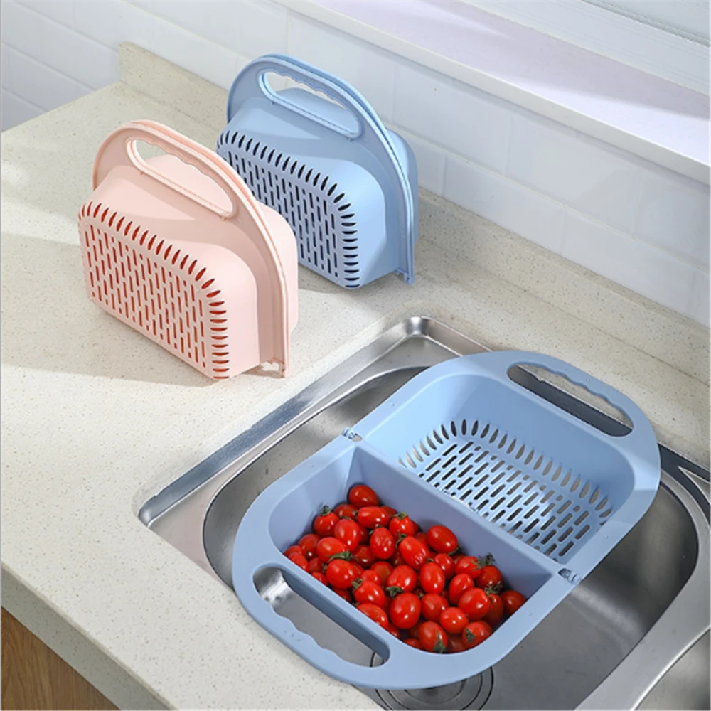 Складная корзина для слива Дуршлаг Корзина Для Мытья фруктов и овощей фильтр