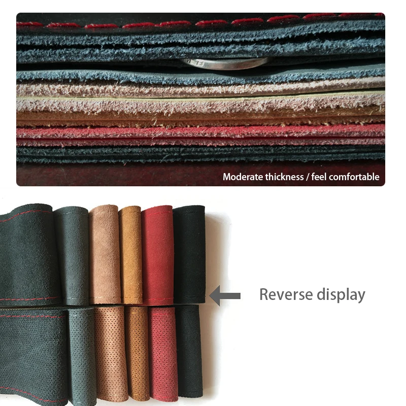 Чехол на руль из натуральной кожи для автомобиля нескользящий ручного шитья