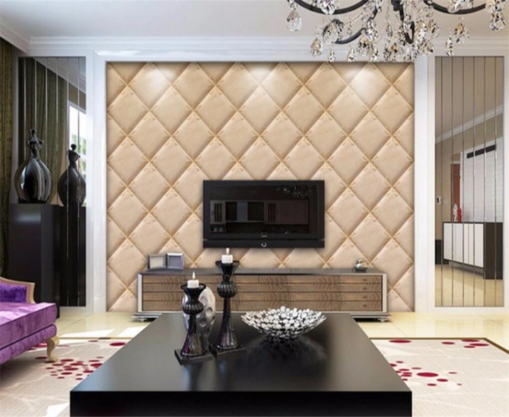 

beibehang Large Customized European 3d Embossed Stereo Soft Pack Pattern Backdrop Decorative Painting