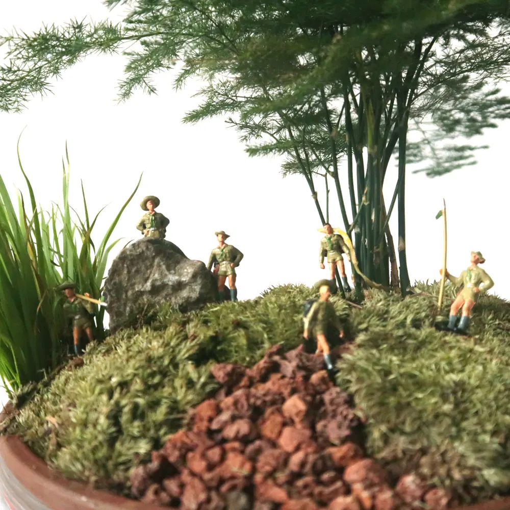 1/87 Model Train Ho Scale Adventure Figurines Diorama Kit Sand Table Scene DIY Micro Lndscape Fairy Garden Miniatures for layout | Игрушки и