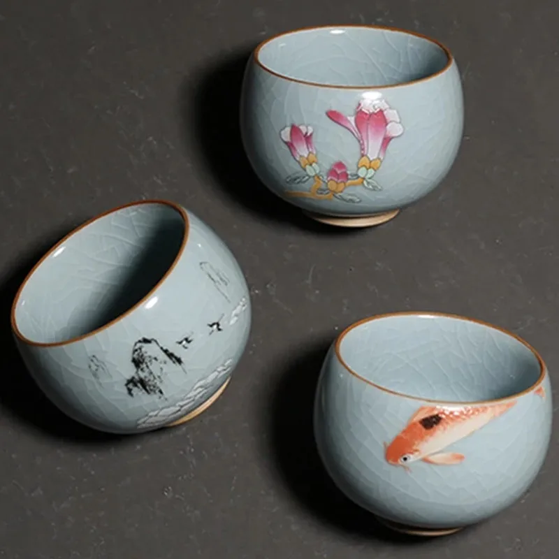 Керамическая чайная чашка Ruyao в виде печи маленькая фарфоровая для чая рыбы