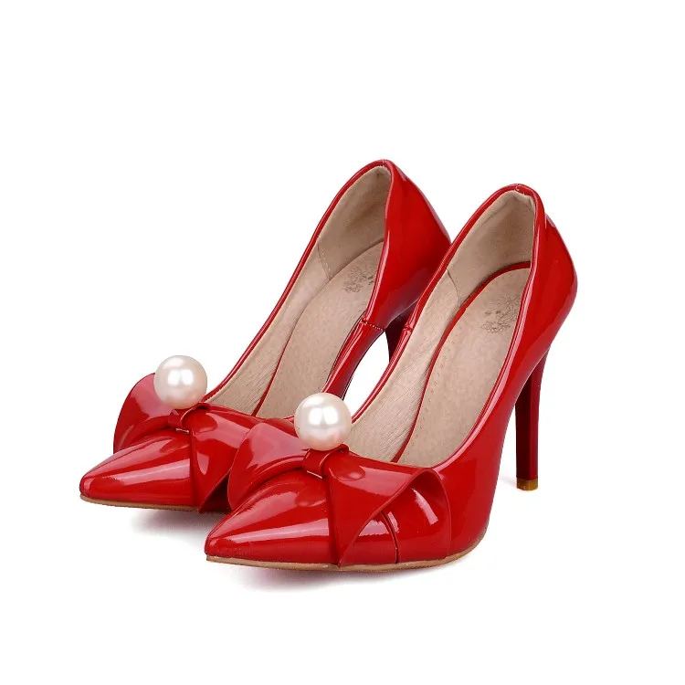 Женские туфли на высоком каблуке туфли-лодочки большого размера с металлическим