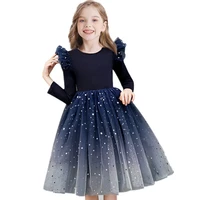 girls sequins star dress 2021 spring kids princess long sleeve frocks dress for children girls birthday party wear 4 5 6 8 10y