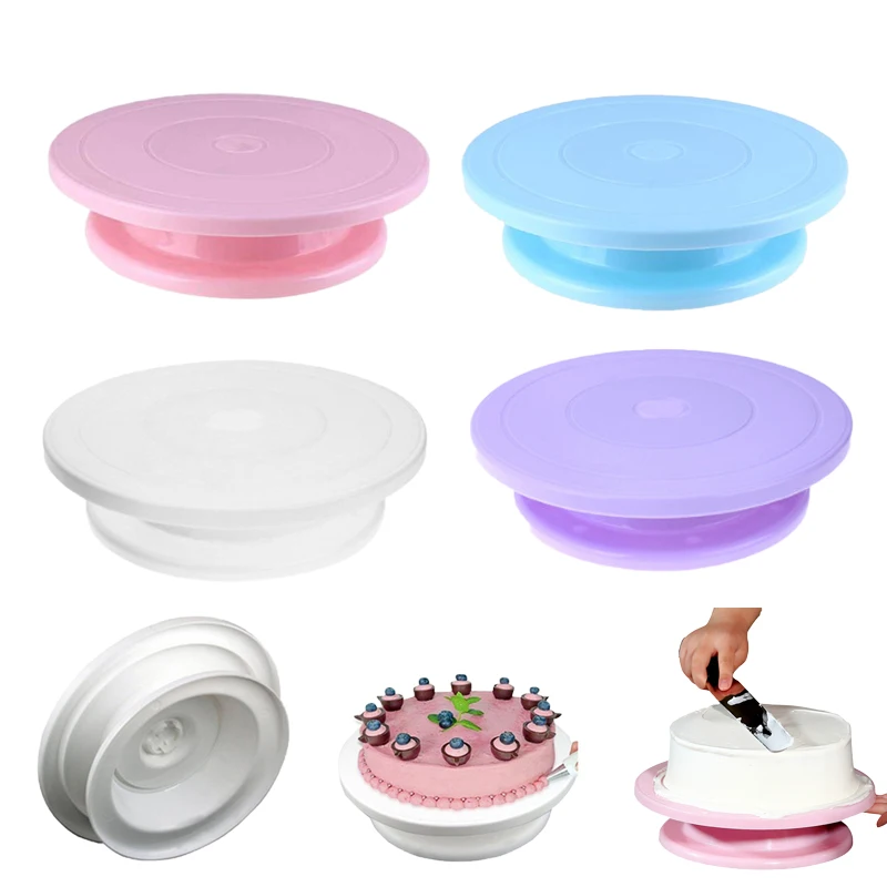 

Cake Decoration Accessories Cake Turntable Stand DIY Mold Rotating Stable Anti-skid Round Cake Table Kitchen Baking Tools