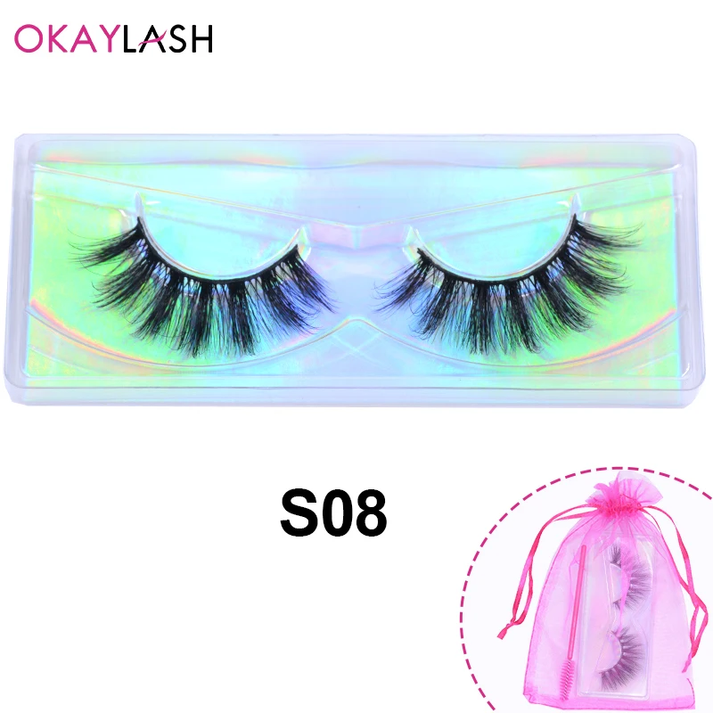 Накладные ресницы OKAYLASH из искусственной норки пушистые натуральные 3d-ресницы