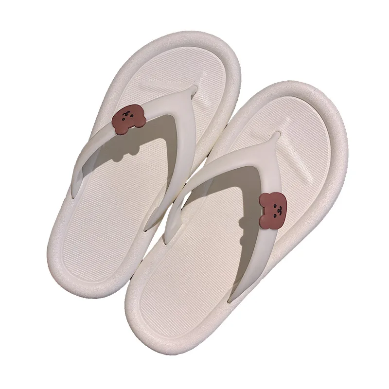 

669xxrzt Tide Cartoon Flip-flops Female Summer Fashion Wear Students Cute Pinch Flat Beach Sandals and Slippers