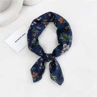 55x55cm new summer womens floral print cotton square neck scarf handkerchief women bag handle scarfs for ladies hair bandanas