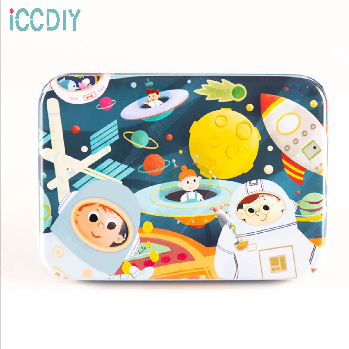 

120 Pieces of Iron Box Creative Hand-painted Illustration Puzzle 3-6 Years Old Children's Wooden Educational Early Education Toy