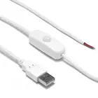 1 м 1,5 м 2 м 2-Контактный USB-разъем Медные провода с переключателем включениявыключения DIY USB-разъем Удлинительный кабель для настольной лампы 5050 Светодиодная лента