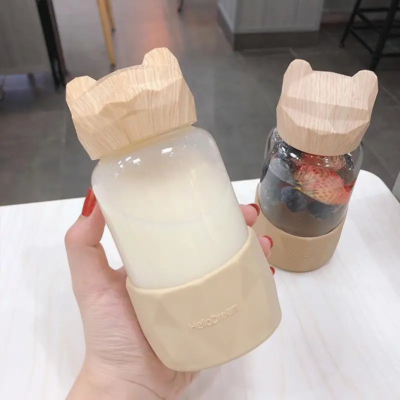 340 мл стеклянная портативная термостойкая стильная прозрачная чашка для молока и