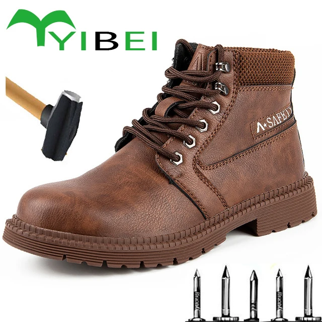 

Мужские Новые защитные рабочие ботинки со стальным носком, Нескользящие мужские рабочие защитные ботинки с защитой от ударов и проколов