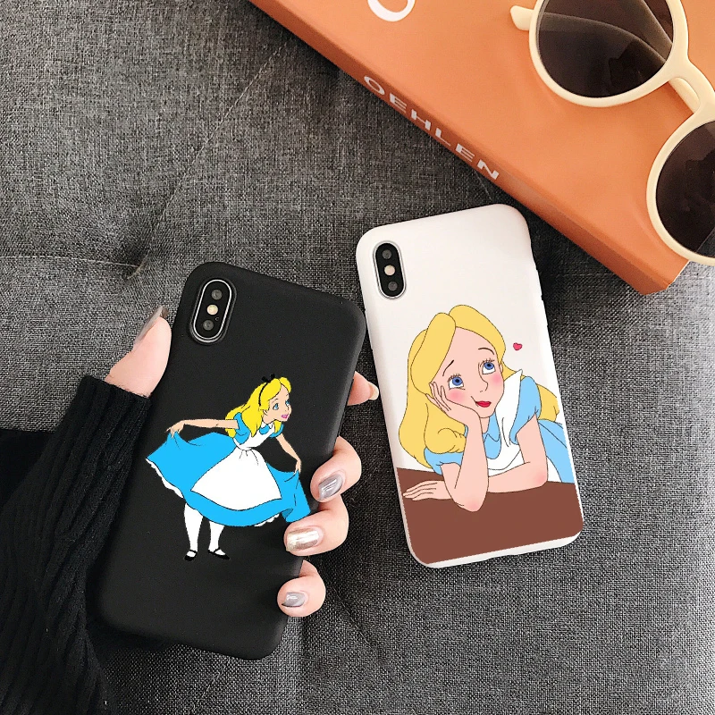 Чехол для телефона с изображением принцессы Алисы в стране чудес для iphone 8 plus, чехол для телефона для iphone X, 5S, SE, 6, 6s, 7 Plus, 11 PRO MAX, Черный силиконовый чехол из ТПУ