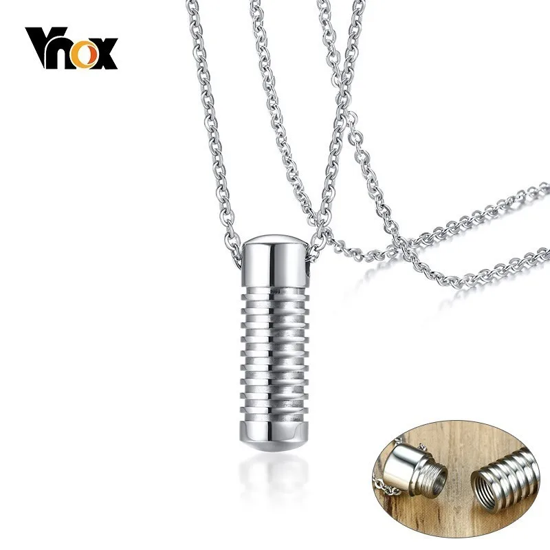 Vnox крутая резьба дизайн урна ожерелья для мужчин из нержавеющей стали можно
