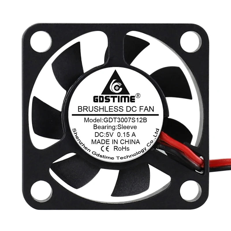 50 шт./партия, пластиковые кулеры Gdstime DC 5 В 2 контакта 3007S 3 см 30 мм 30 мм x 7 мм 30*7 мм