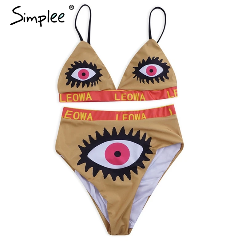 Женский треугольный купальник Simplee с пуш-ап летний купальный костюм высокой