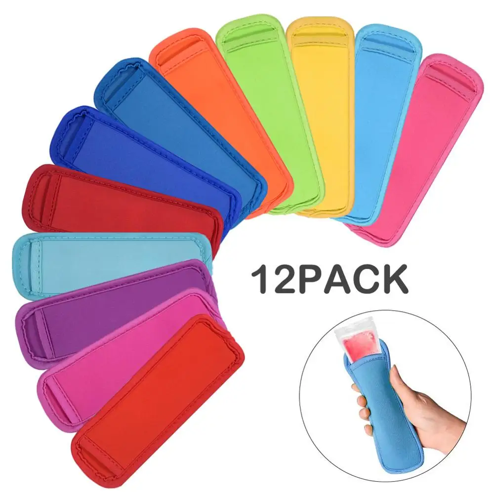 

12pcs/set Popsicle Holder Freezer Icy Pole 10Pcs Ice Lolly Sleeve Protector For Ice Cream Tools For Party Supply Ice Tool