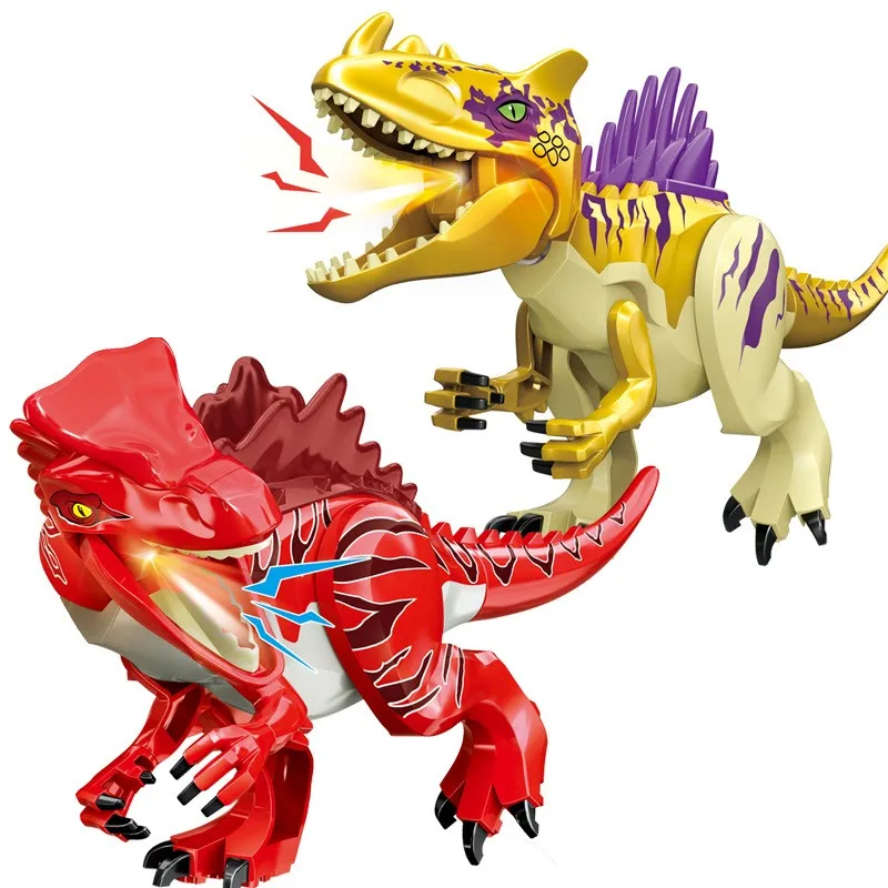 

Locking Blocks Jurassic Dinosaurs Tyrannosaurus Rex Wyvern Velociraptor Stegosaurus Building Blocks Toys For Children Dinosaur