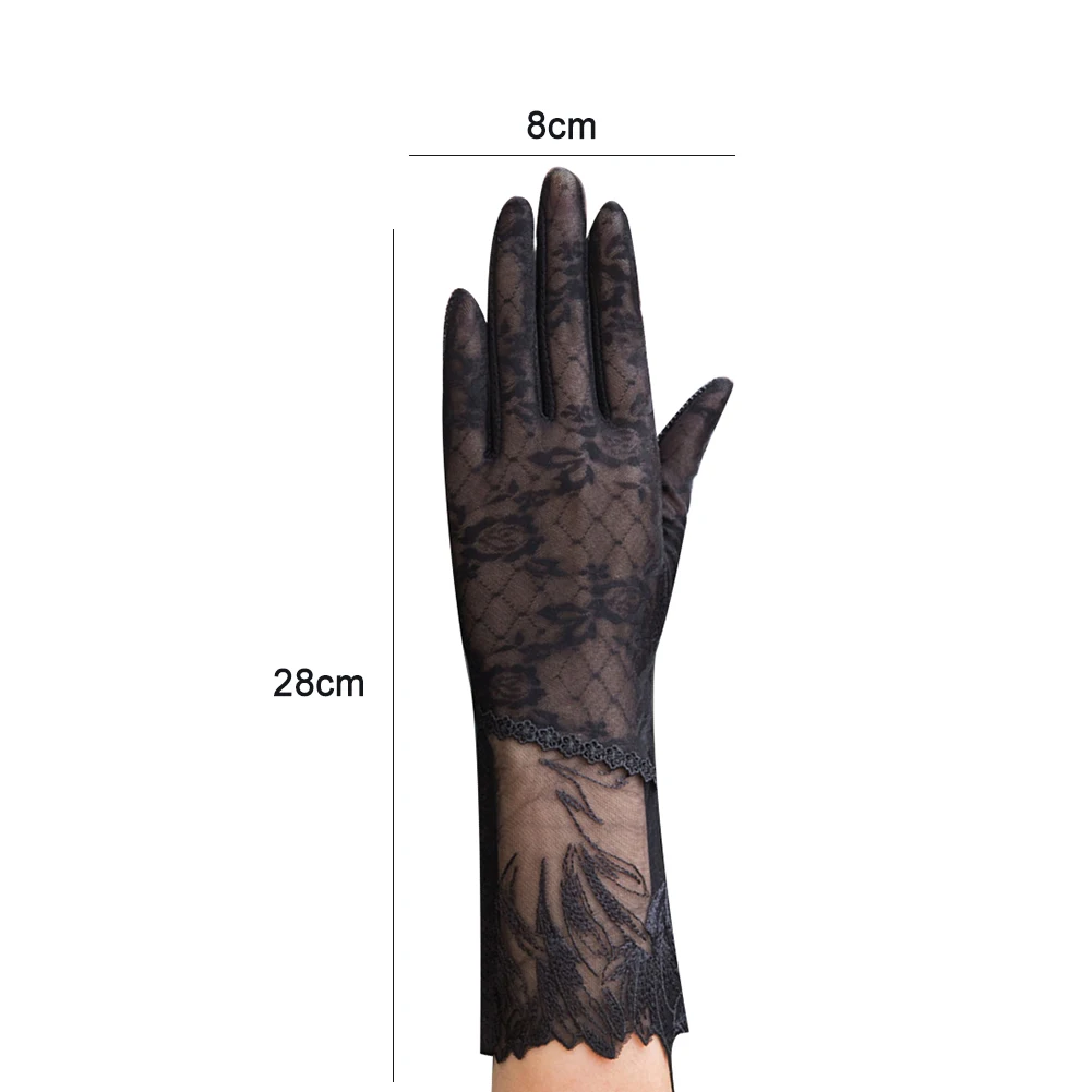 

Women Anti UV Touch Screen Floral Lace Breathable Anti-skid Summer Outdoor Driving Thin Gloves