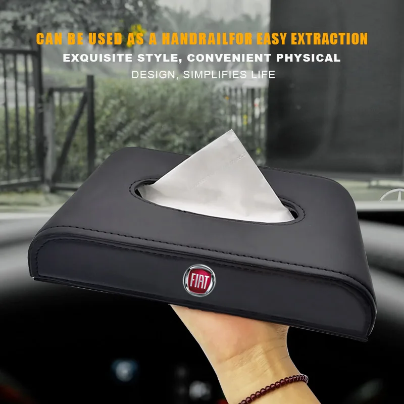 

1pcs Car Logo Tissue Boxes Automotive Accessories Interior Auto Goods for FIATs 500 Ducato Punto Tipo Grande Panda Bravo Croma