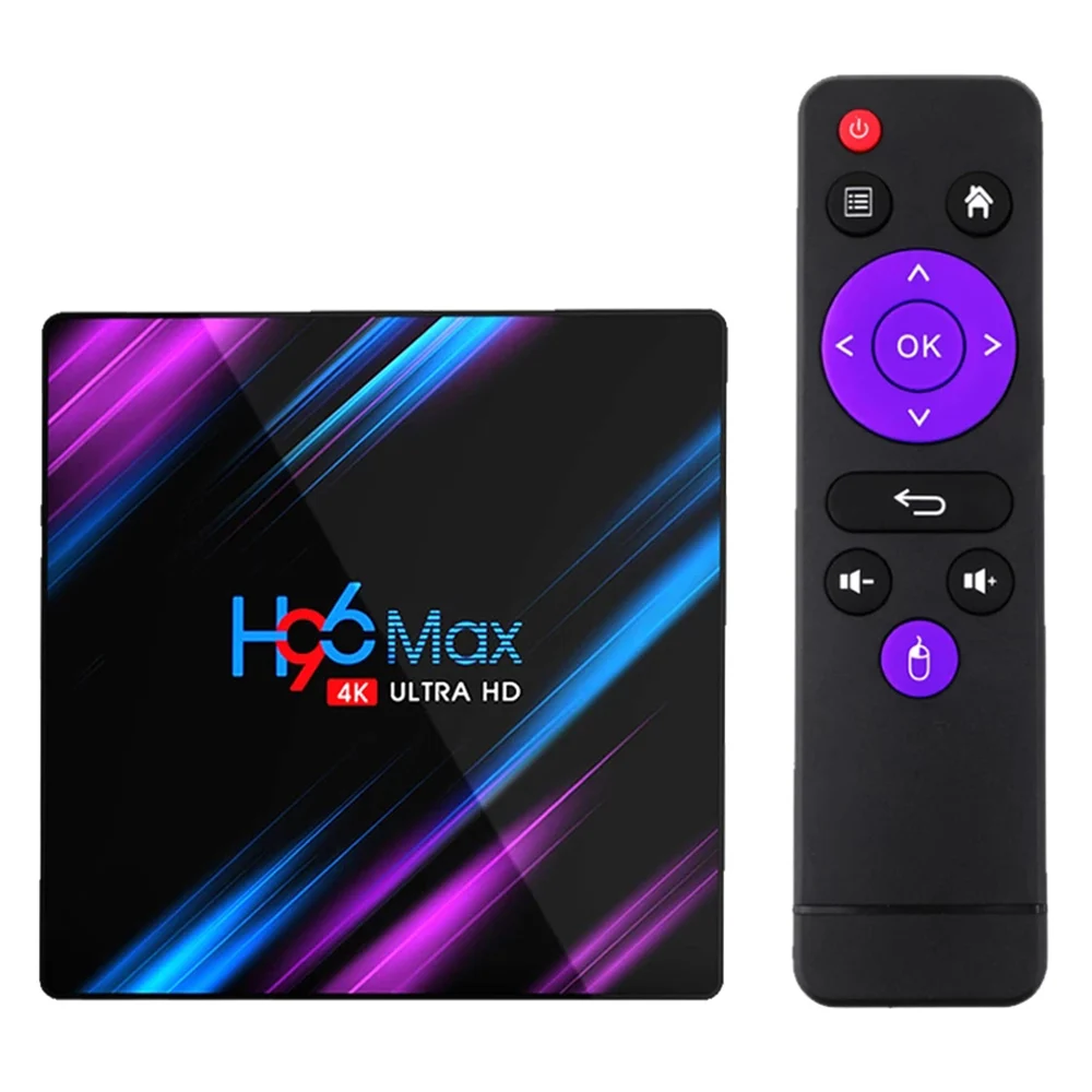 H96max Smart TV Box Android 10 RK3318 5G Dual Band WiFi Bluetooth Top Box H.265 Video Decoder WiFi 4K HD Network Player