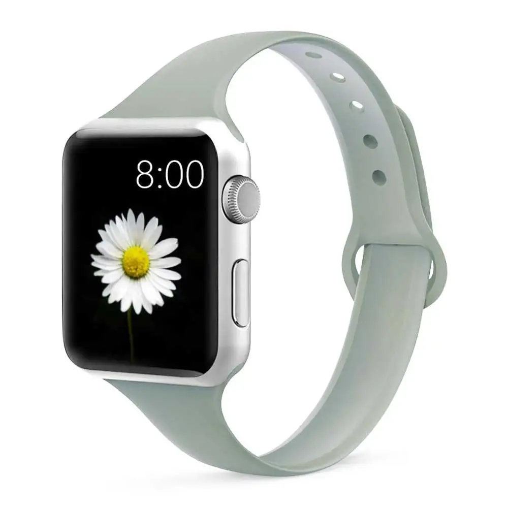34 fog Strap for Apple watch 4 band 44mm 40mm iWatch band 38mm 42mm Sports silicone bracelet Watchband for correa Apple watch 3/2/1 - Цвет ремешка: 34 fog