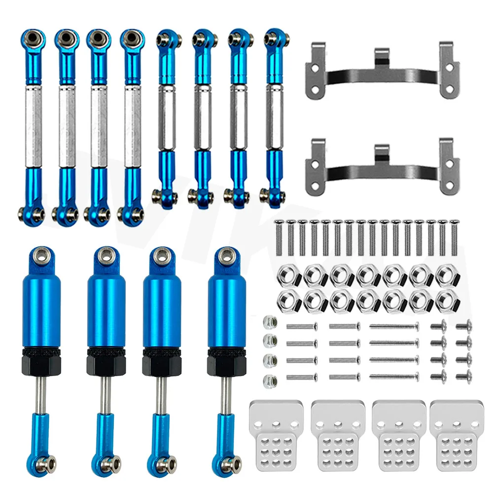 Barra de tracci&oacute;n de Metal para WPL, B14, B24, C14, C24, C34, 1/16, piezas de actualizaci&oacute;n de coche RC, accesorios de enlace de direcci&oacute;n, varilla de tracci&oacute;n, amortiguador de Base-1