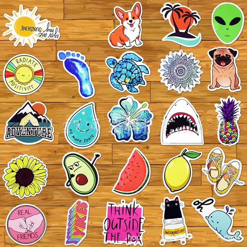 50 шт. милые наклейки идеально подходят для бутылок воды гидро колба ноутбук