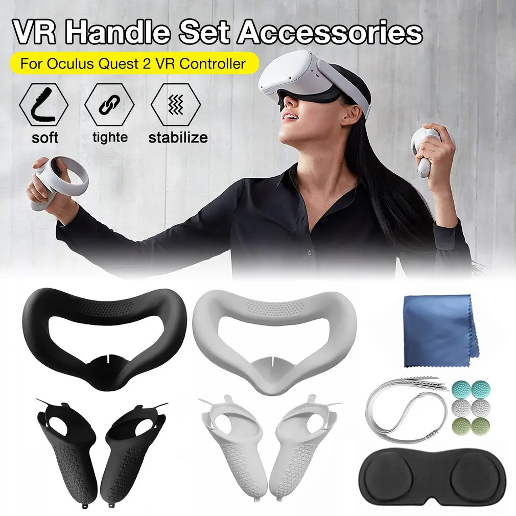 

VR Accessories Protective Cover For Oculus Quest 2 VR Touch Controller Case With Knuckle Strap Handle Grip For Oculus Quest 2
