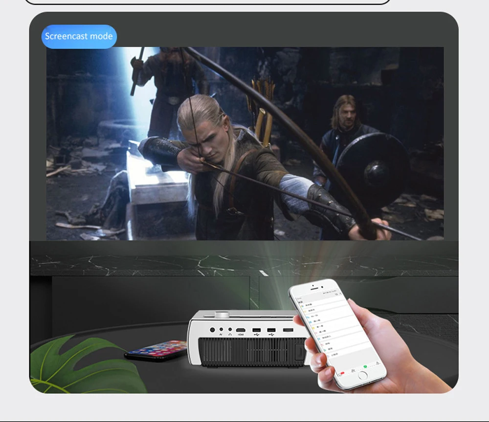 Проектор VCHIP YG430 4K Android 1080P для домашнего кинотеатра зеркальное отображение