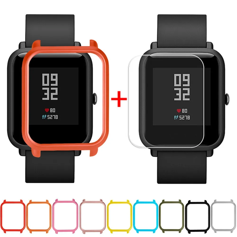 Защитный чехол оболочка + Защитная пленка для экрана Xiaomi / Huami Amazfit Bip Youth Watch тонкий
