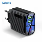 KEBIDU 3 порта USB зарядное устройство 3.1A Быстрая зарядка светодиодный дисплей для iphone 7 8 Samsung S10 Plus USB зарядное устройство адаптер EU US Plug