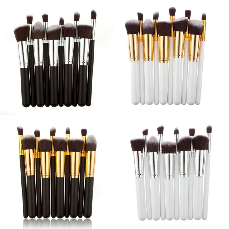 10 шт. мини набор кистей для макияжа Косметические кисти черные мягкие нейлоновые