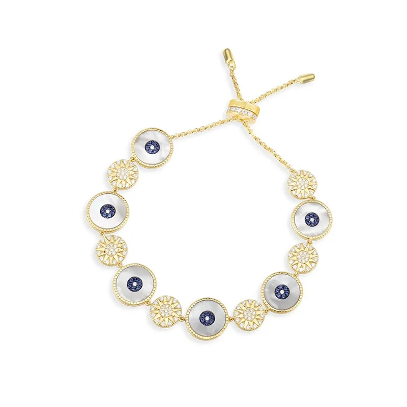 

2020 Fashion Moroccan Jewelry New Lucky Sun Eye Mother-Of-Pearl Bracelet Exquisite Mother-Of-Eye Decoration Female Jewelry Gift