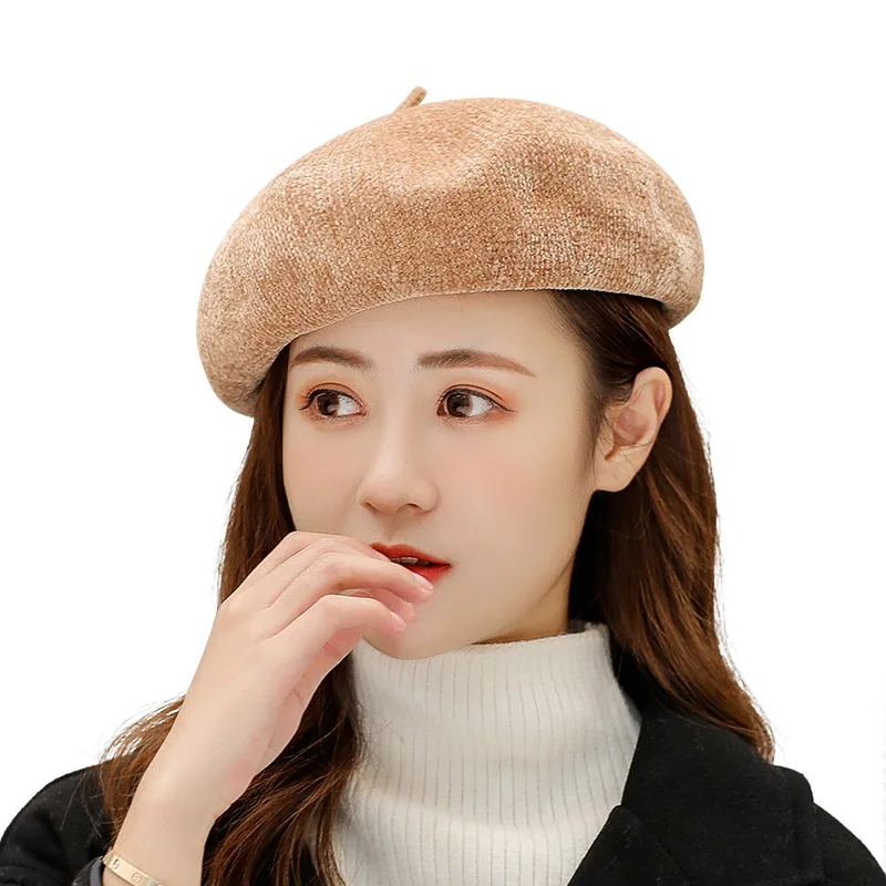 

Autumn and winter ladies outdoor warm velvet beret personality fashion simple pumpkin hat